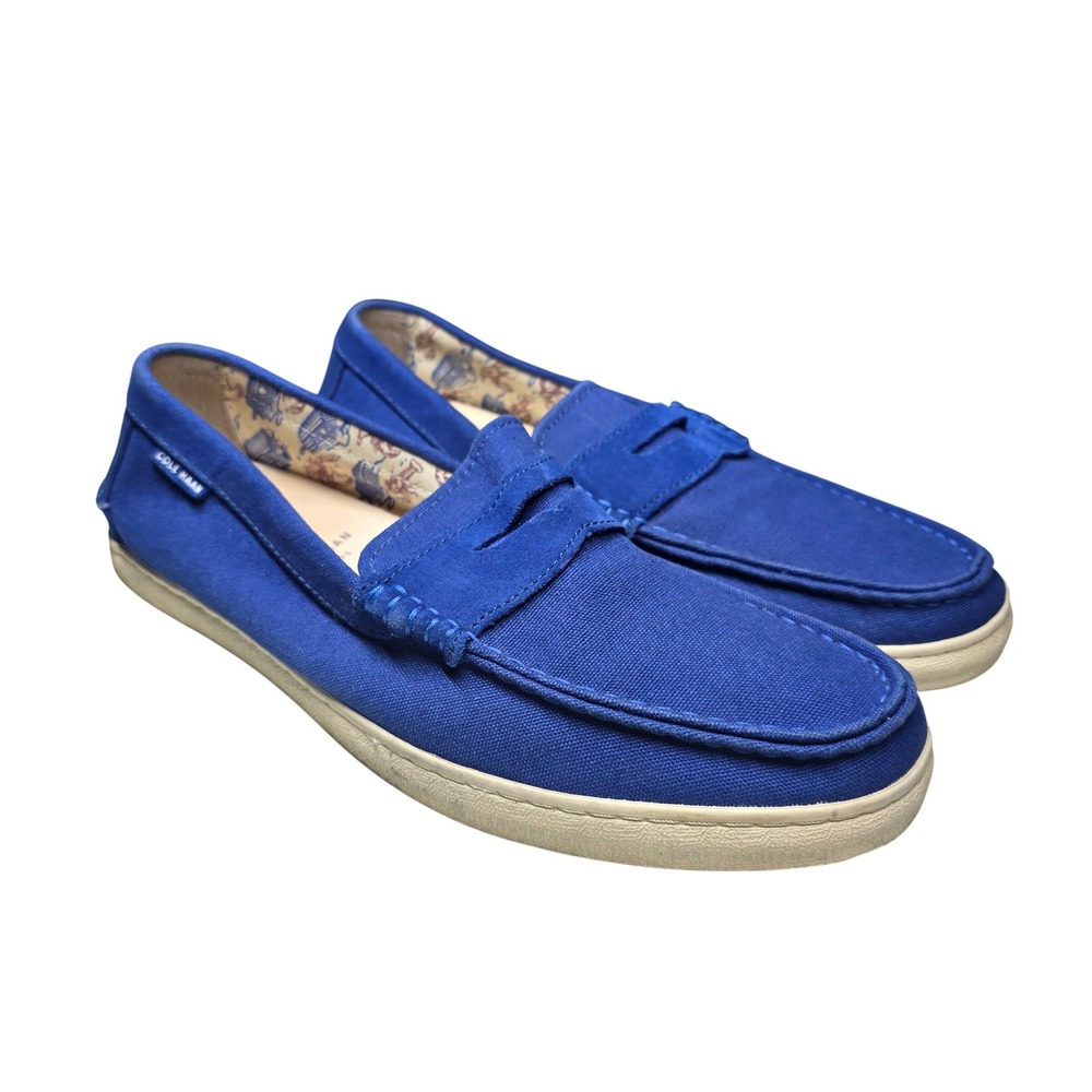 Cole Haan Pinch Maine Classic Canvas Penny Loafers Blue Mens 12M C22736